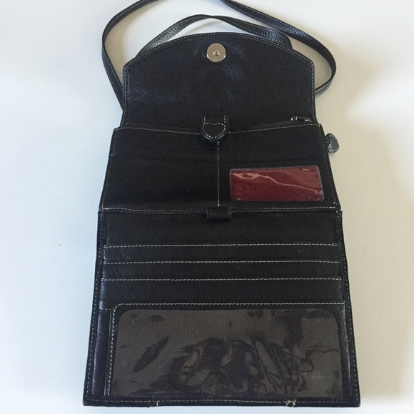 Brighton Black Leather & Suede Crossbody Bag - Picture 3 of 6